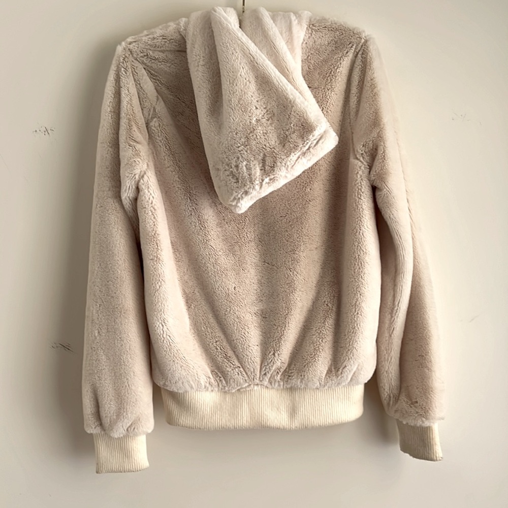 Vintage Full Zip Hooded Faux Fur Jacket Size S - Picture 5 of 12